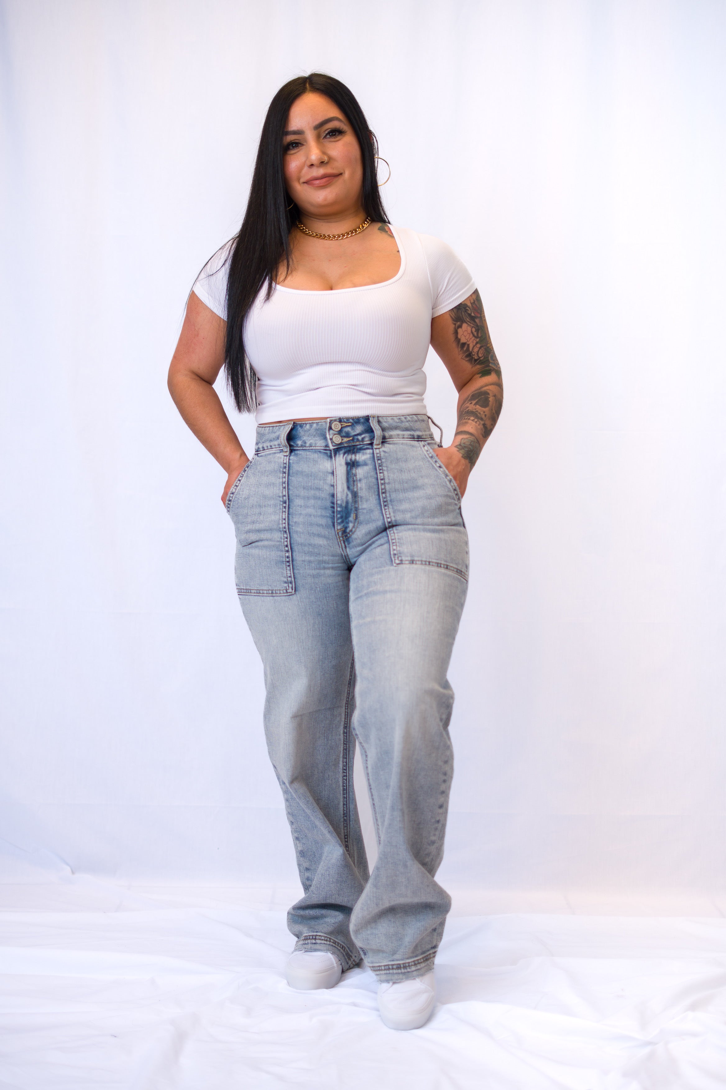 Eunina Utility Super High Rise Baggy Jean