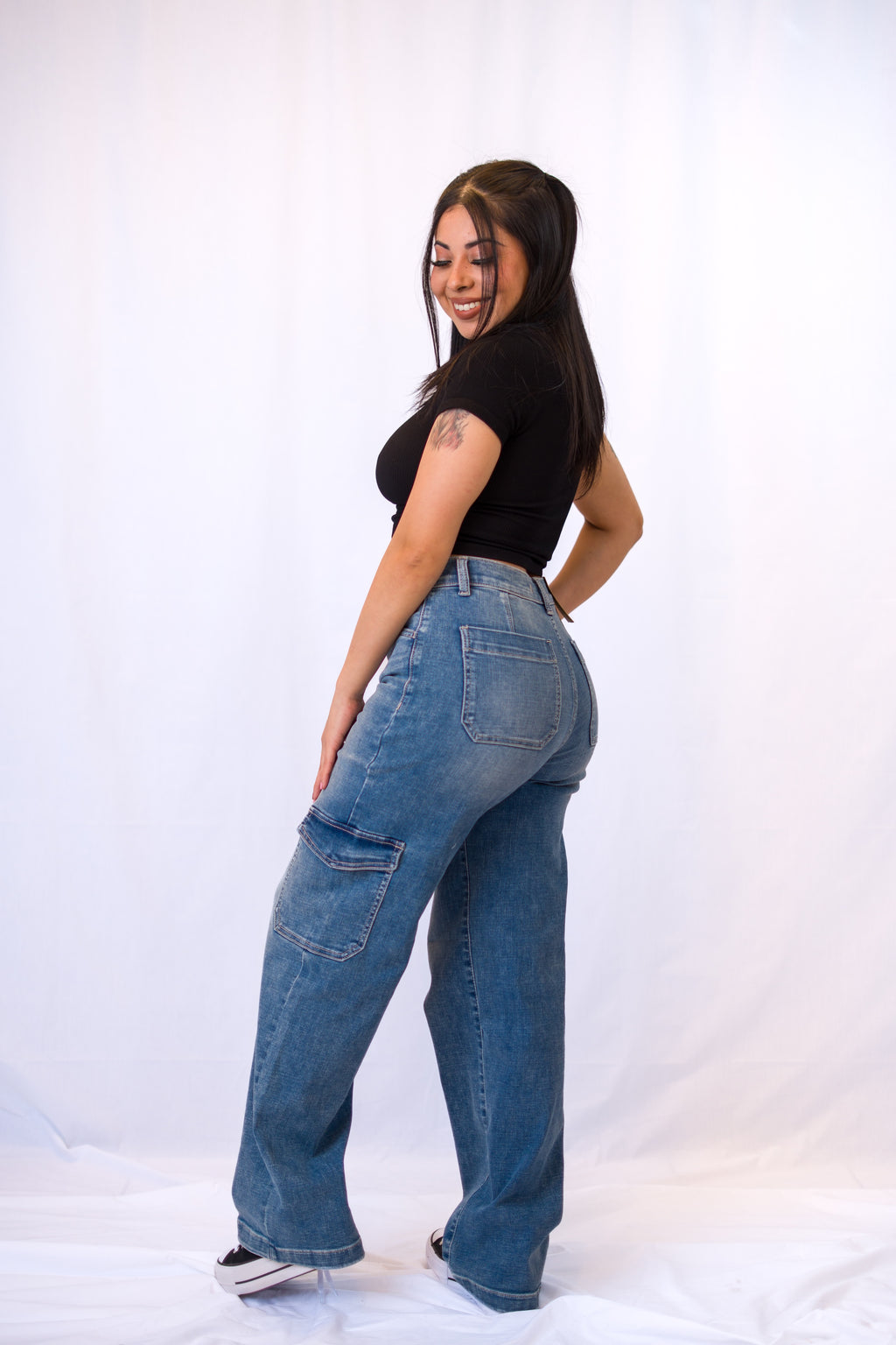 Eunina Ryder Super High Rise Cargo Baggy Jean