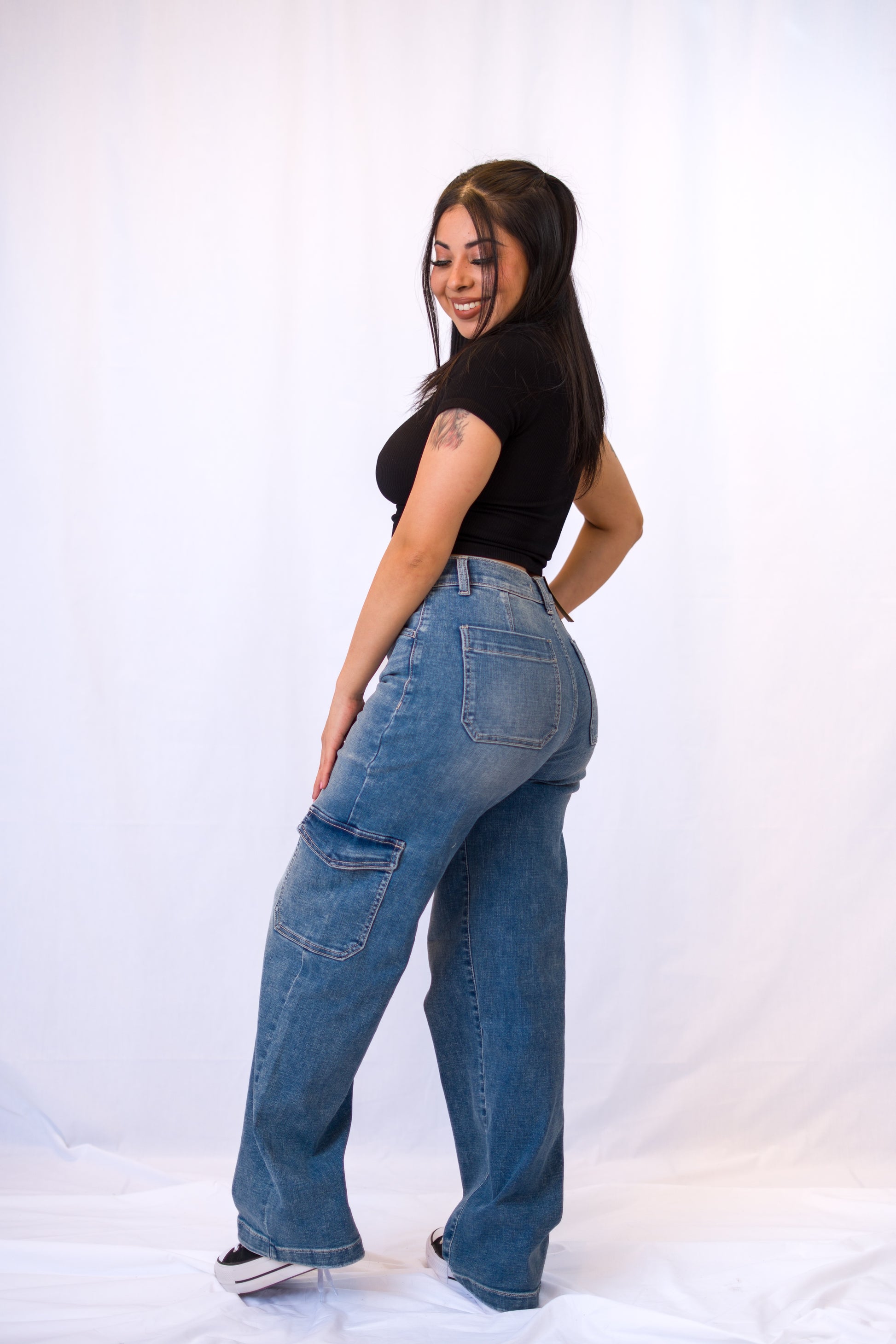 Eunina Ryder Super High Rise Cargo Baggy Jean
