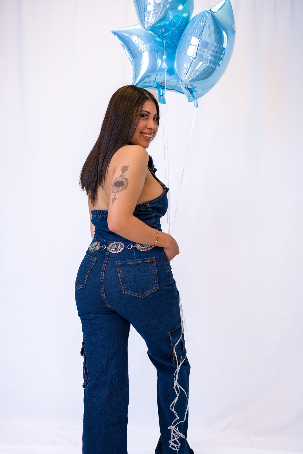 Dark Wash Denim Jumpsuit