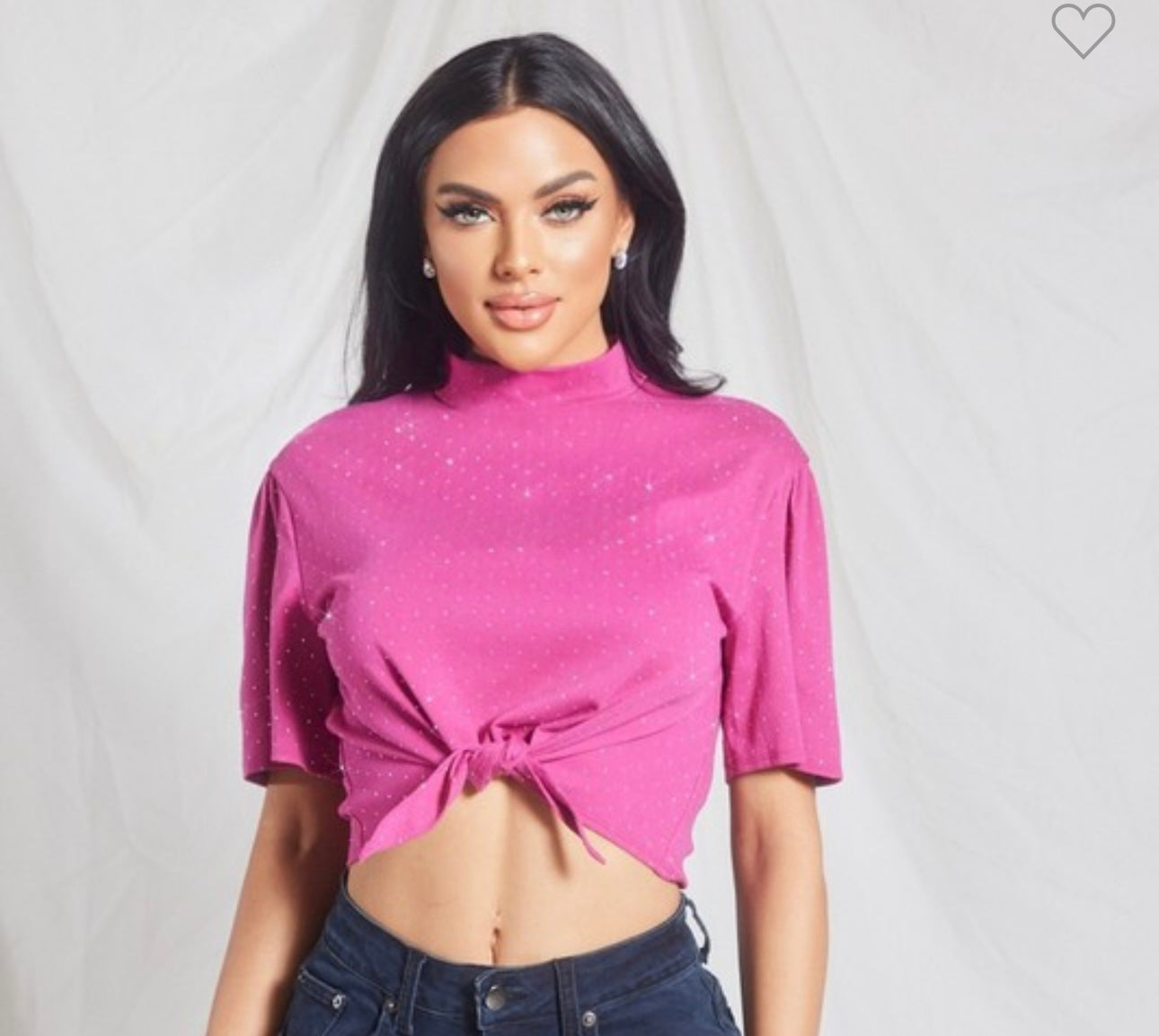 Cropped Rhinestone Top